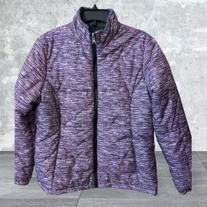 Free Country Puffer Coat - Purple/white/pink Blend  of colors - Size Large